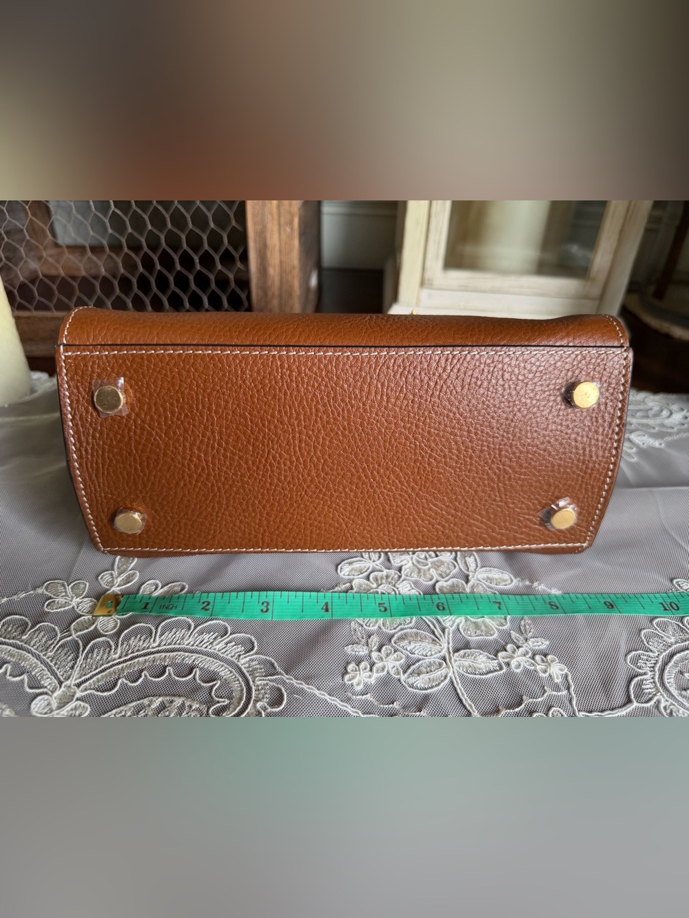 NWOT Fairfax & Favor Town and Country Tan Micro Top Handle Leather Bag Purse - Picture 9 of 10